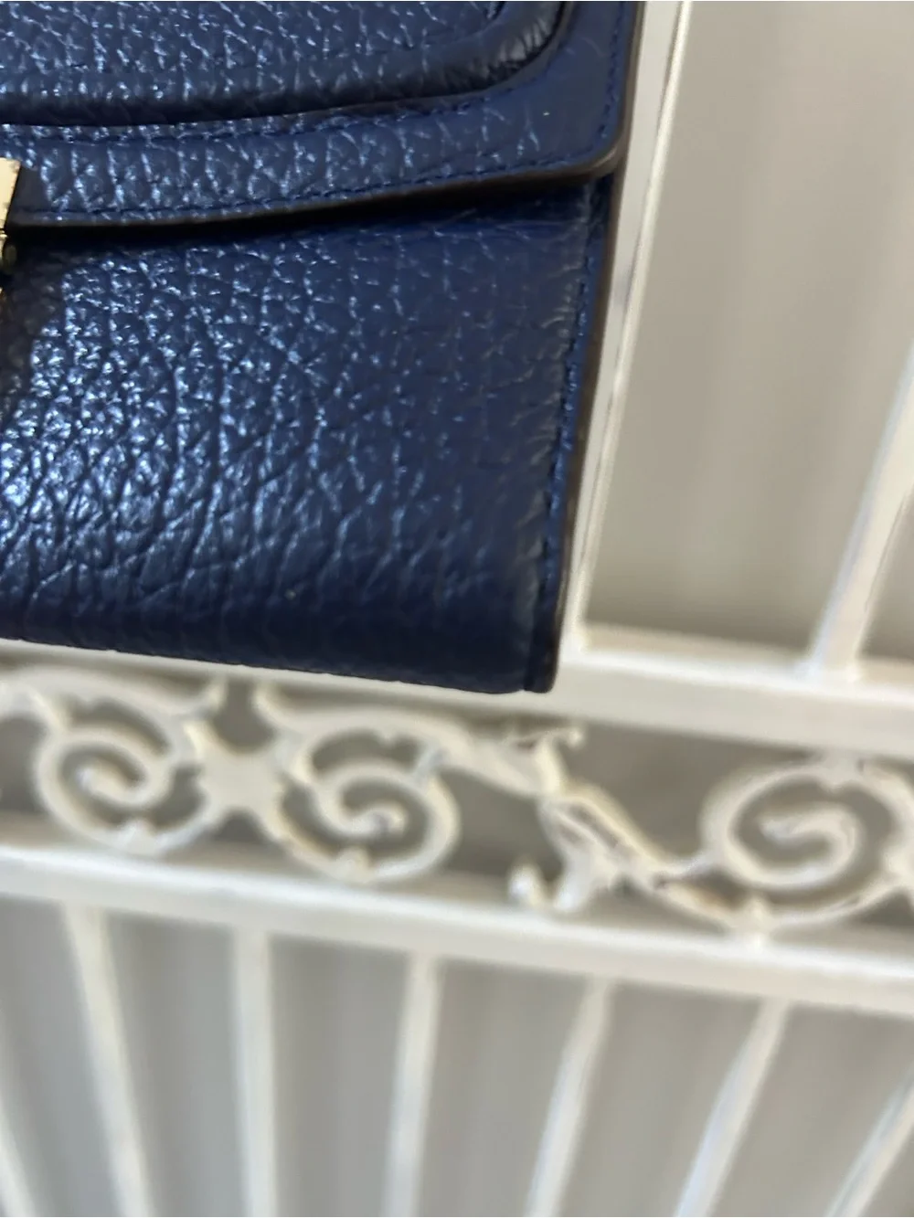 Kate Spade Small Merrick Everett Way Crossbody Bag Indigo Blue Pebbled Leather